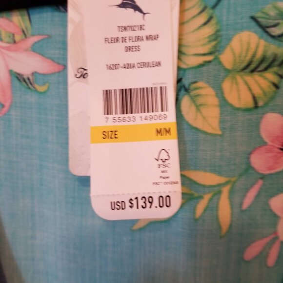 Tommy Bahama Fleur de Flora Wrap Dress -  NWT - size M - Picture 6 of 11